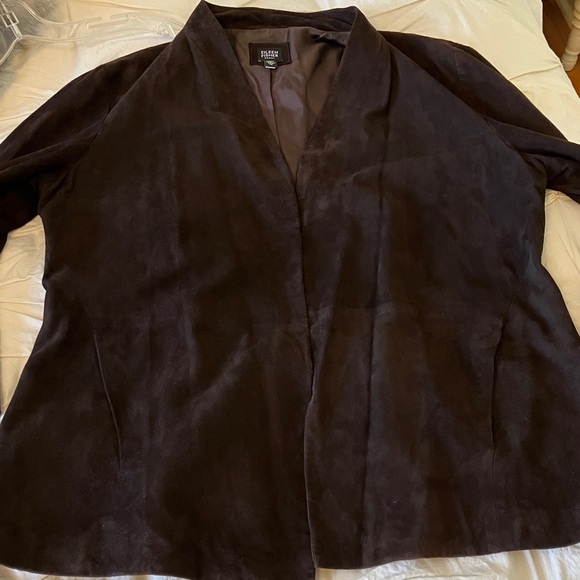 Eileen Fisher chocolate brown Suede Jacket - Picture 8 of 8